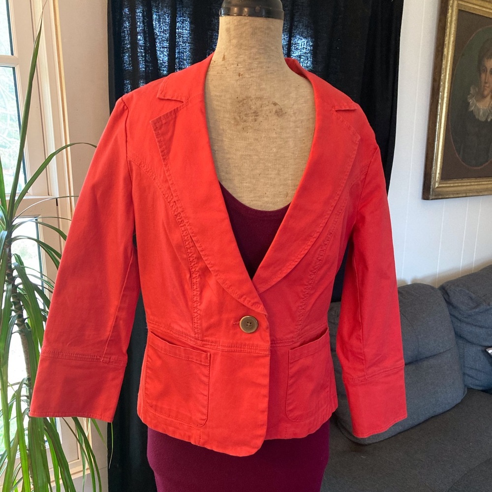 CAbi short red blazer